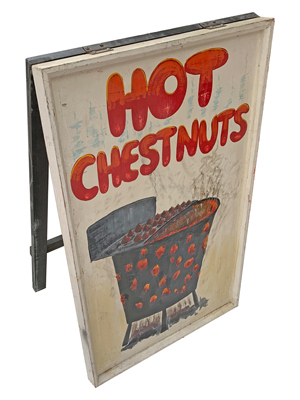 Hot Chestnuts A Board Props, Prop Hire