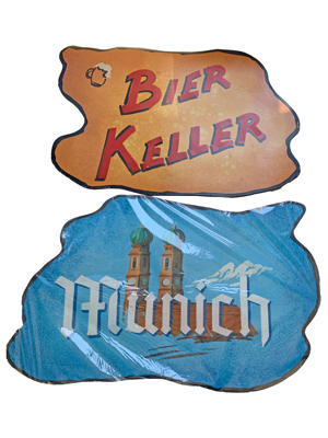 German Bavarian Beer Signs Props, Prop Hire