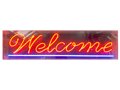 Welcome Neon Sign Props, Prop Hire