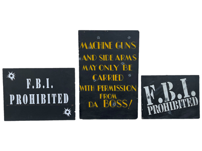 FBI Prohibited Signs Props, Prop Hire