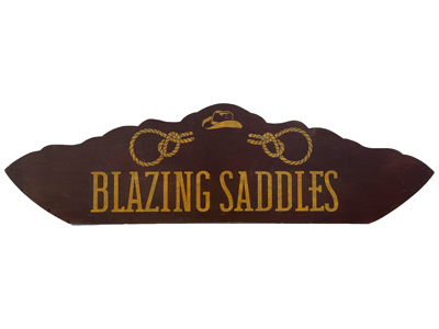 Blazing Saddles Wood Sign Props, Prop Hire