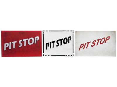 Pit Stop Racing Signs Props, Prop Hire