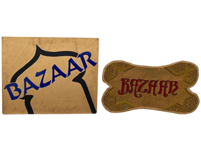 Bazaar Eastern Marketplace Signs Props, Prop Hire