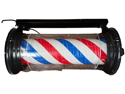 Revolving Barbers Pole Sign Props, Prop Hire