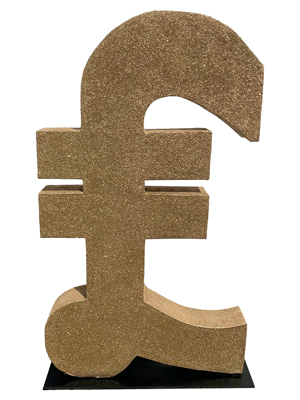 Giant Pound Sign Gold and Glitter Props, Prop Hire