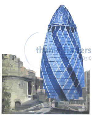 Gherkin Silhouette Props, Prop Hire