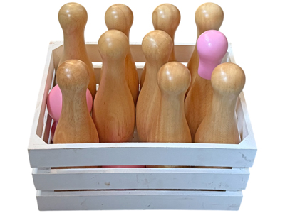 Traditional Wood Skittles Set Props, Prop Hire