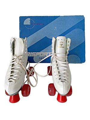 White Roller Skates in Box Props, Prop Hire