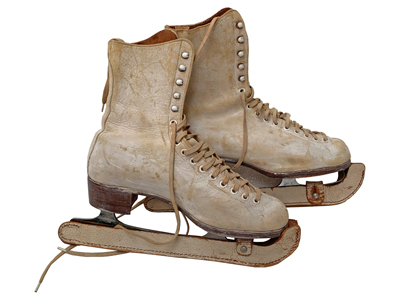 White Period Ice Skates Props, Prop Hire