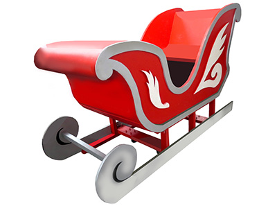 Red and Silver Sleigh Props, Prop Hire