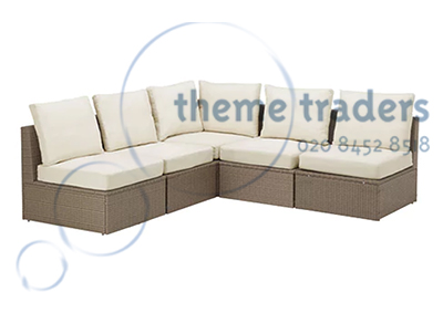 Rattan Corner Sofa Props, Prop Hire