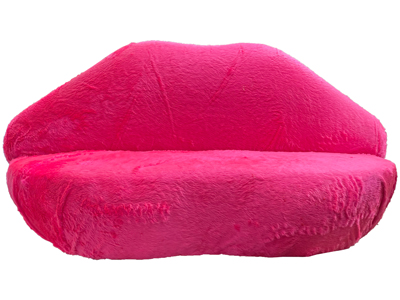 Pink Furry Lip Sofa Props, Prop Hire