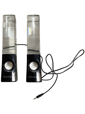 Perspex Computer Speakers Props, Prop Hire