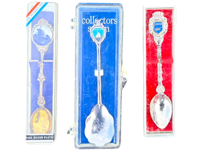 Collectable Silver Plate Souvenir Spoons Props, Prop Hire