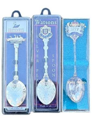 Collectors Silver Plate Souvenir Spoons Props, Prop Hire