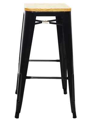 Light Wood Stool with Black Legs Props, Prop Hire