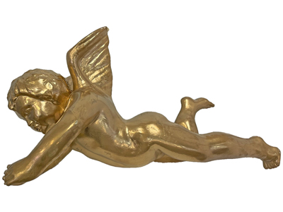 Bright Gold Fibreglass 80cm Fine Cherub Props, Prop Hire