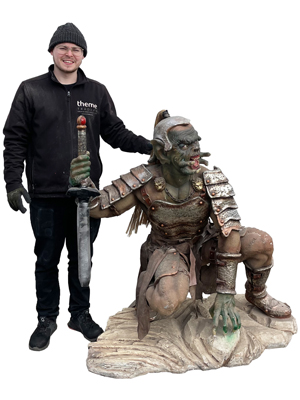 Lifesize Orc Knight Statue Props, Prop Hire