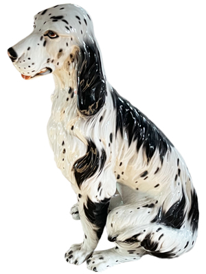 Ceramic Glazed 80 Cms Dog Statue Props, Prop Hire