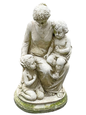 Concrete Garden Statue Woman and Children Props, Prop Hire