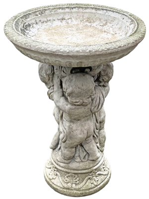 Concrete Garden Statue Birdbath Props, Prop Hire