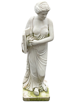 Fine Marble 70cms Classic Statue Woman With Book Props, Prop Hire