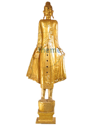 Gold Budha Statue - Vintage, antique, weathered Props, Prop Hire