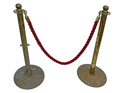 Old Brass Stanchions Props, Prop Hire