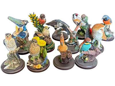 Handpainted Ceramic Bird Ornament Statues Props, Prop Hire