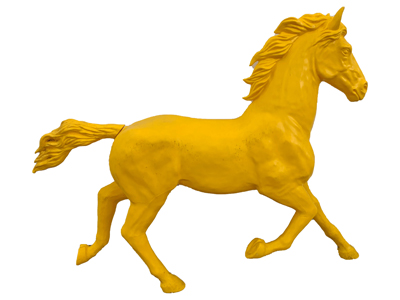 Yellow Large Charging Horse Statue Props, Prop Hire