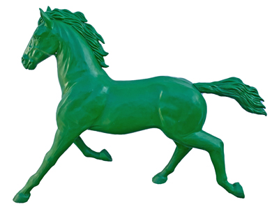 Green Charging Horse Props, Prop Hire