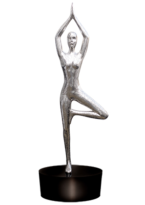 Yoga Silver Statue Props, Prop Hire