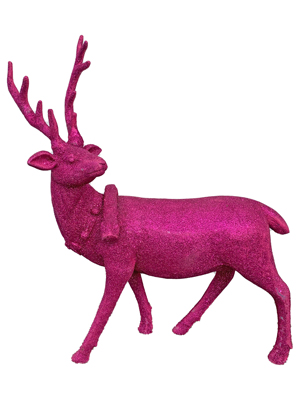 Cerise Magenta Glitter Reindeer Props, Prop Hire