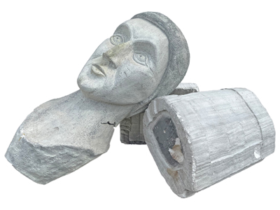 Colossal Bust Statue Ruins Props, Prop Hire