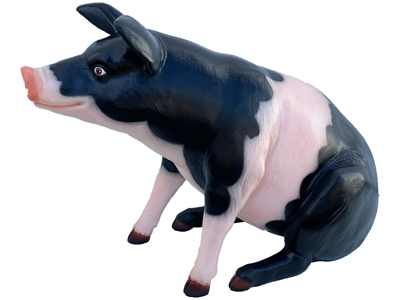 Lifesize Patch Pig Statue Props, Prop Hire