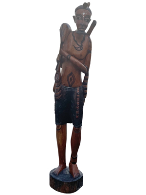 Heavy African Solid Kenyan Cedar Native Male Statue Props, Prop Hire