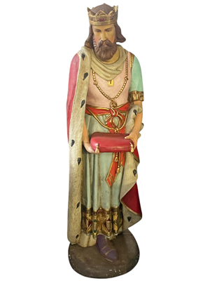 Ancient King 2 Metre Statue Robed with Tray Props, Prop Hire