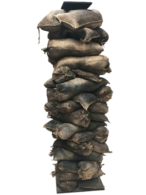 2.1 Metre Sandbag Columns Bunker Wartime Apocalypse Props, Prop Hire