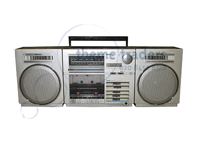 Ghetto Blaster Silver Props, Prop Hire