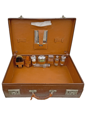 Retro Vanity Leather Suitcase Props, Prop Hire
