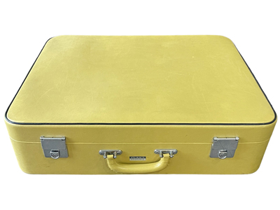 Yellow Retro Suitcase Props, Prop Hire