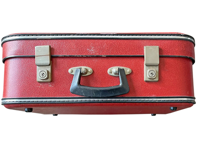 Red Retro Suitcase Props, Prop Hire