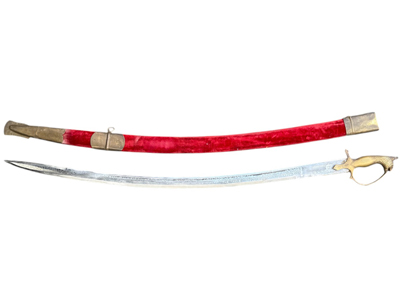 Eastern Scimitar Hunting Swords in Velvet Scabbards Props, Prop Hire