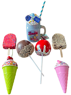 Toffee Apples, Ice Cream Cones Candy Store Props, Prop Hire