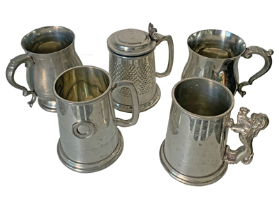 Pewter Tankards Props, Prop Hire