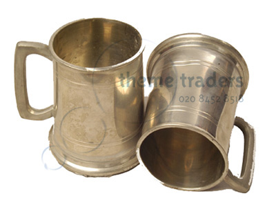 1 Pint Pewter Tankards Props, Prop Hire