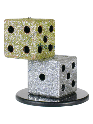 Glitter Dice Table Centre Props, Prop Hire