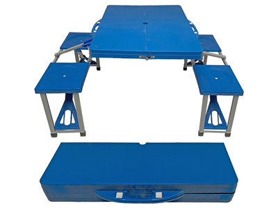 Blue Camping Folding Table Props, Prop Hire