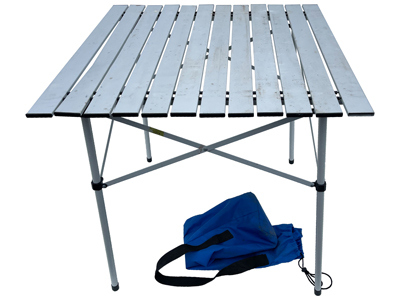 Folding Camping Slat Table Props, Prop Hire