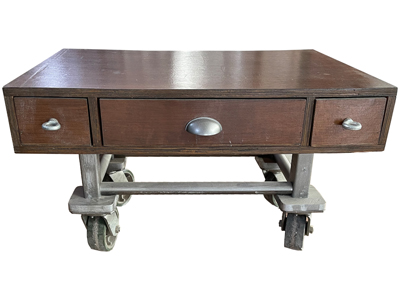 Industrial Double Sided Drawers Table Props, Prop Hire